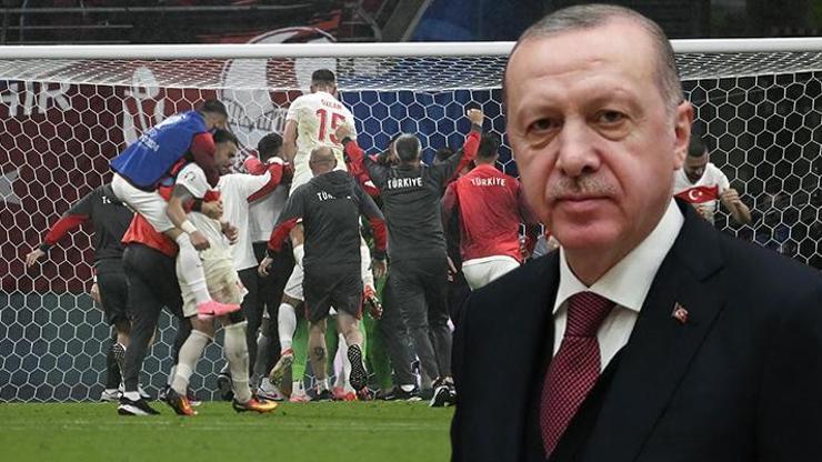 Cumhurbaşkanı Erdoğan’dan A Milli Futbol Takımı’na tebrik